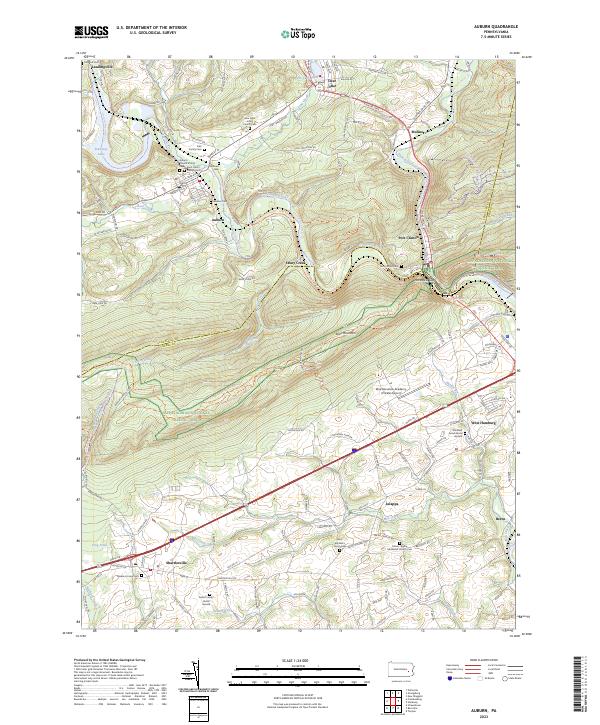 Auburn, PA — USGS 7.5-minute topo (2023)