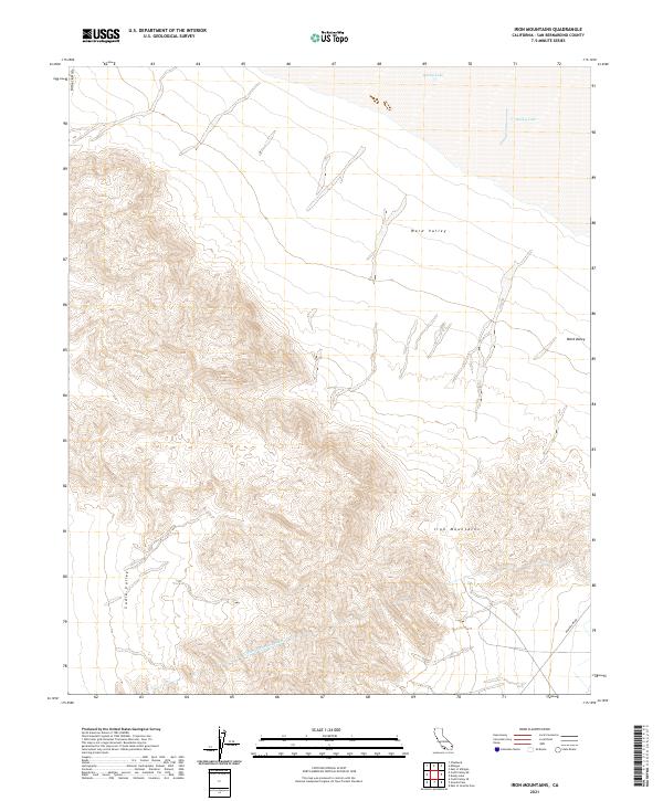 Iron Mountains, CA — USGS 7.5-minute topo (2021)