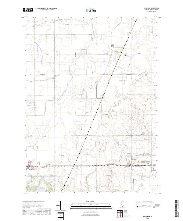 Waterman, IL — USGS 7.5-minute topo (2024)
