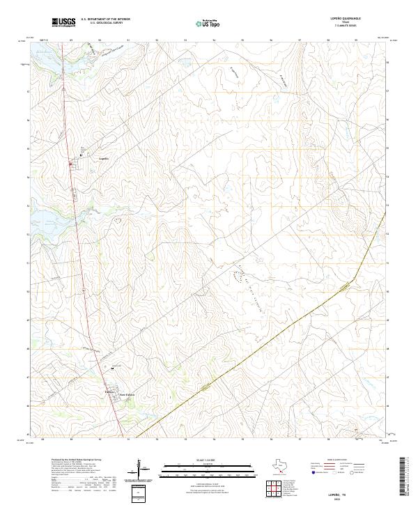 Lopeno, TX — USGS 7.5-minute topo (2022)