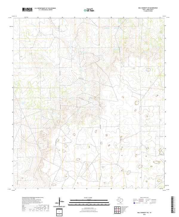 Mills Bennett SW, TX — USGS 7.5-minute topo (2022)
