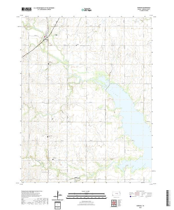 Durham, KS — USGS 7.5-minute topo (2022)