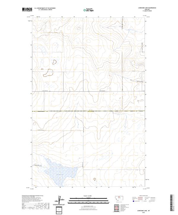 Lonesome Lake, MT — USGS 7.5-minute topo (2024)