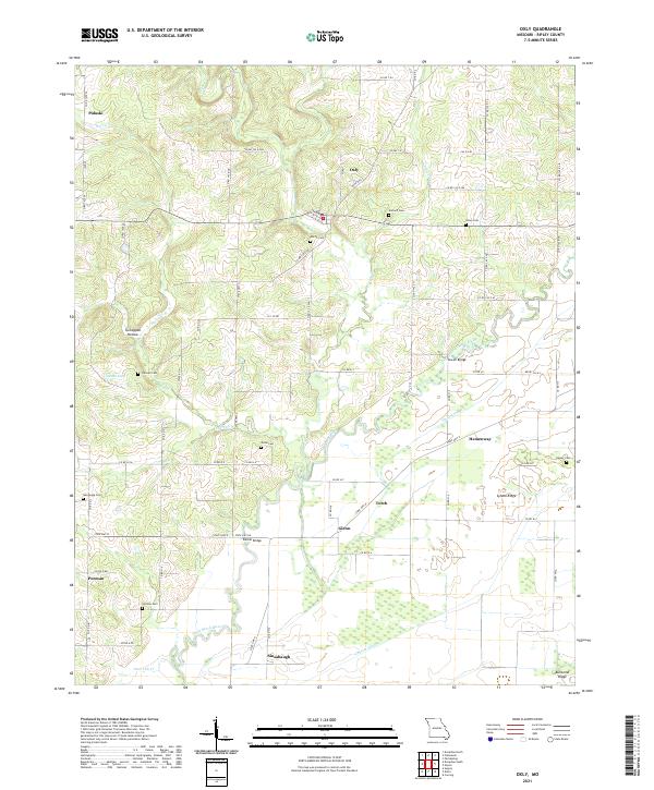 Oxly, MO — USGS 7.5-minute topo (2021)