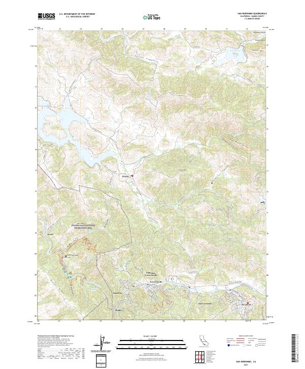 San Geronimo, CA — USGS 7.5-minute topo (2021)