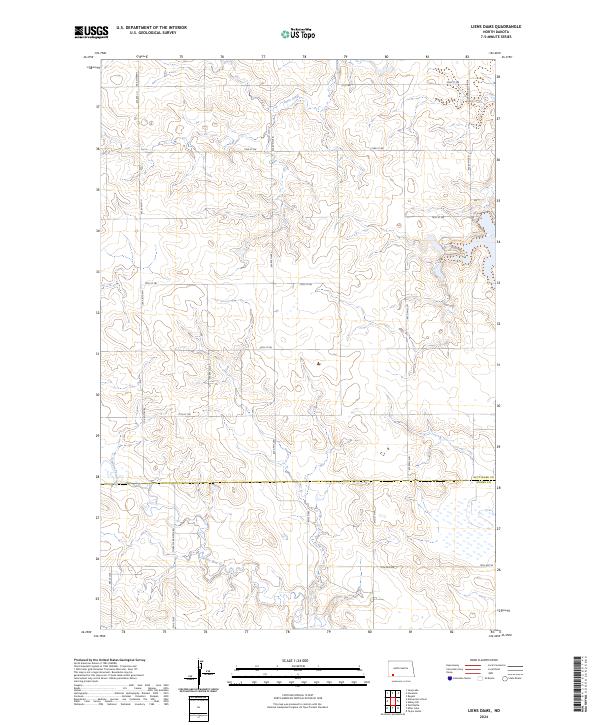 Liens Dams, ND — USGS 7.5-minute topo (2024)