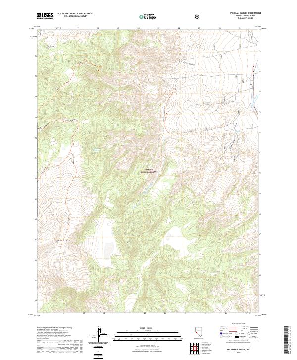 Wichman Canyon, NV — USGS 7.5-minute topo (2021)