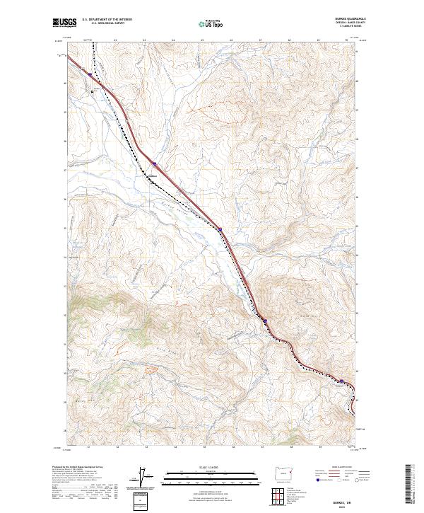 Durkee, OR — USGS 7.5-minute topo (2023)