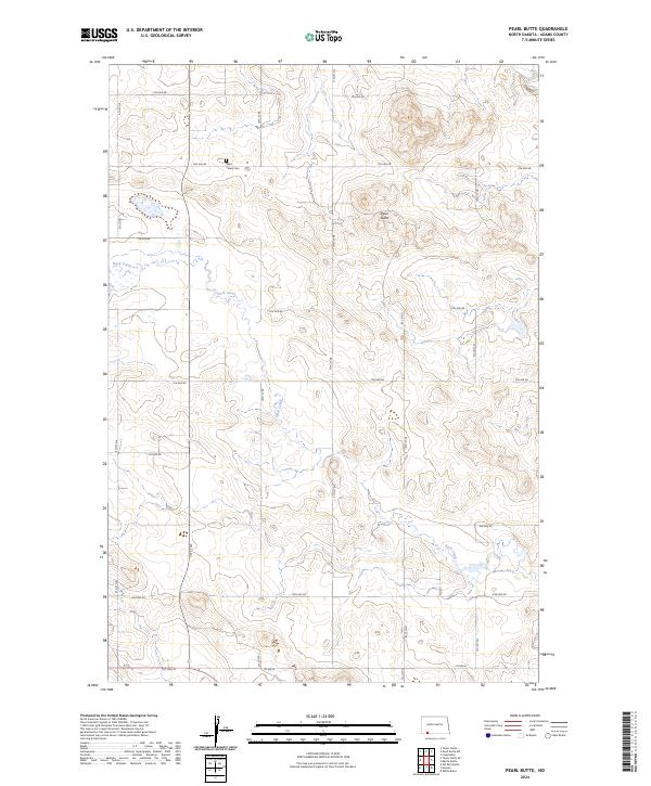 Pearl Butte, ND — USGS 7.5-minute topo (2024)