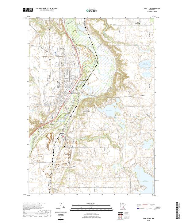 Saint Peter, MN — USGS 7.5-minute topo (2022)