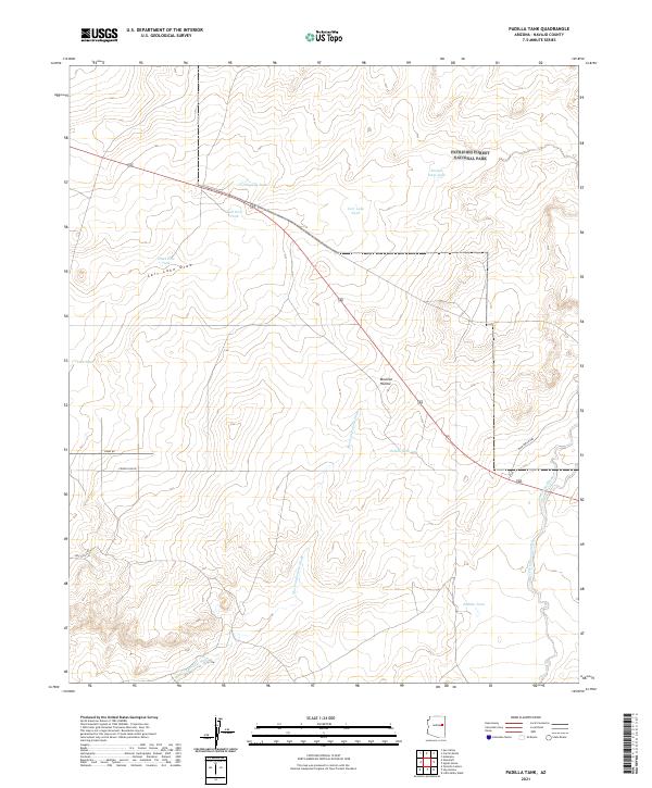 Padilla Tank, AZ — USGS 7.5-minute topo (2021)