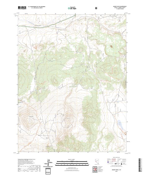 Mount Hicks, NV — USGS 7.5-minute topo (2023)