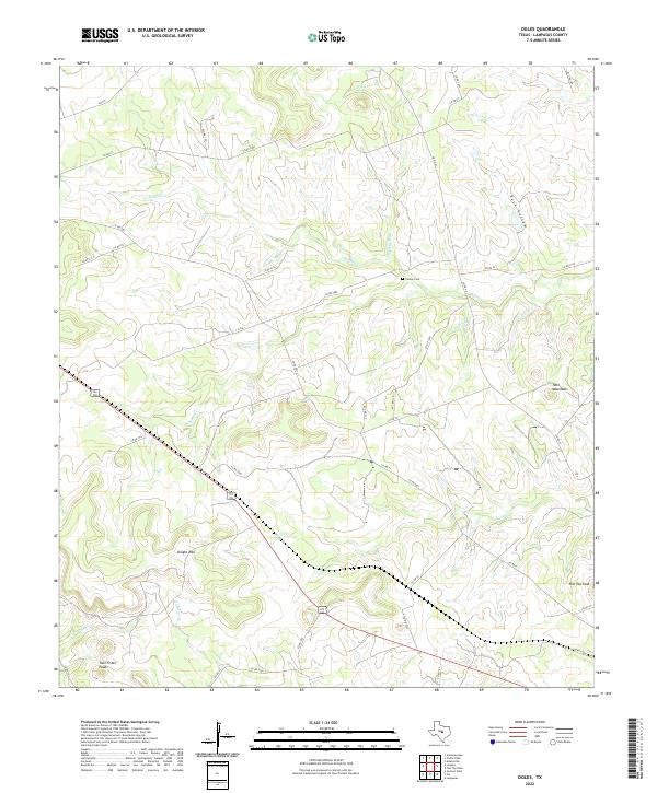 Ogles, TX — USGS 7.5-minute topo (2022)