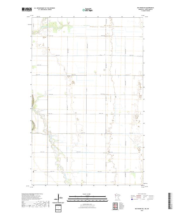 Big Woods NE, MN-ND — USGS 7.5-minute topo (2022)