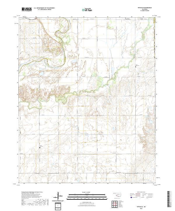 Tipton SE, OK — USGS 7.5-minute topo (2022)