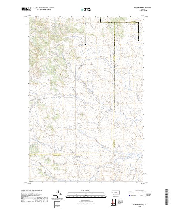 Weed Creek West, MT — USGS 7.5-minute topo (2024)