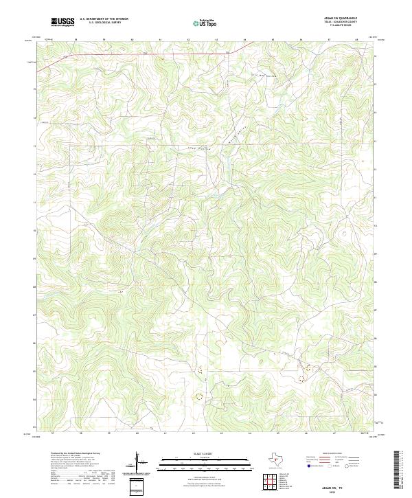 Adams SW, TX — USGS 7.5-minute topo (2022)