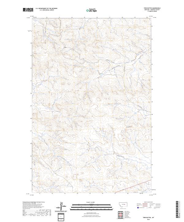 Twin Buttes, MT — USGS 7.5-minute topo (2024)