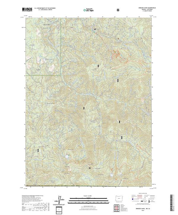 Oregon Caves, OR-CA — USGS 7.5-minute topo (2023)