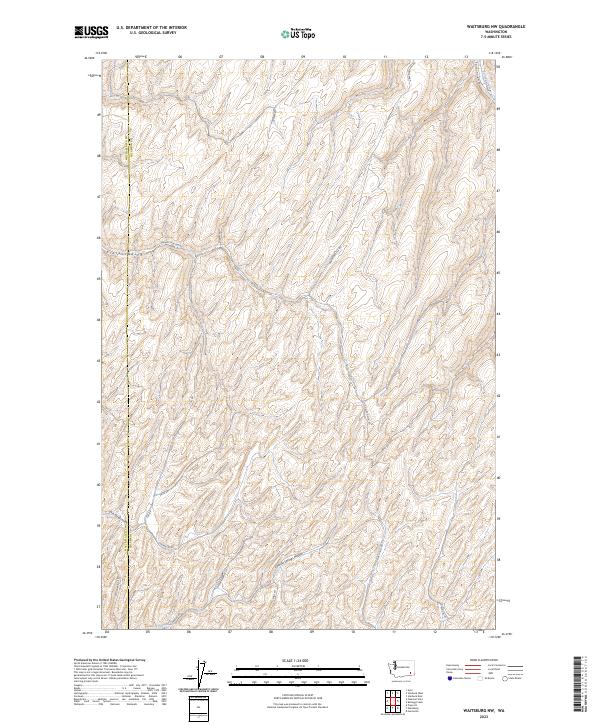 Waitsburg NW, WA — USGS 7.5-minute topo (2023)
