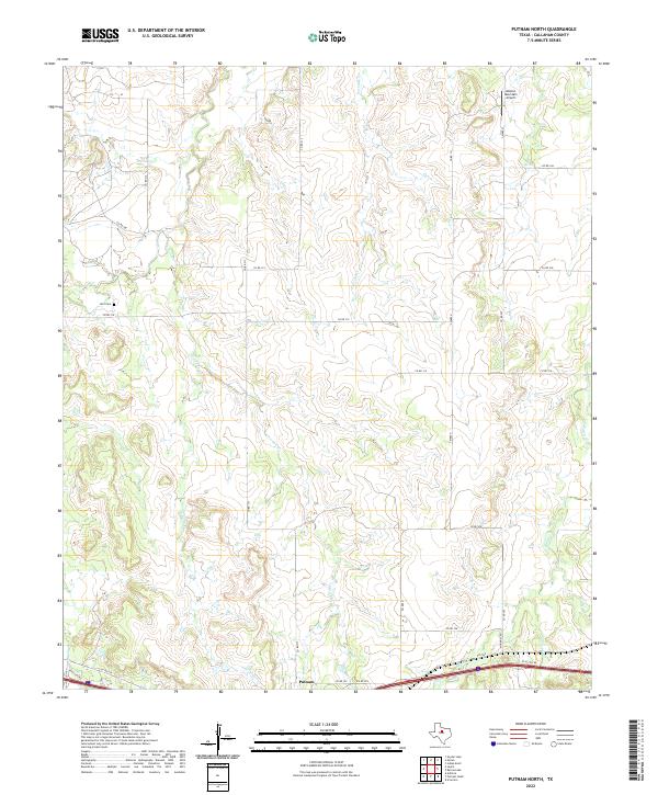 Putnam North, TX — USGS 7.5-minute topo (2022)