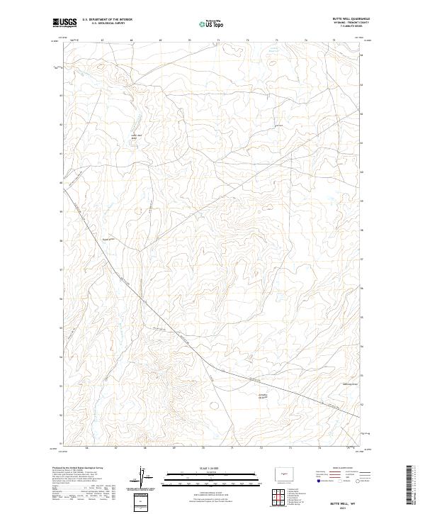Butte Well, WY — USGS 7.5-minute topo (2021)