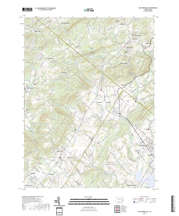 East Greenville, PA — USGS 7.5-minute topo (2023)