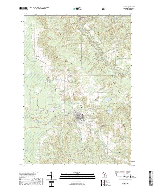 Luther, MI — USGS 7.5-minute topo (2023)