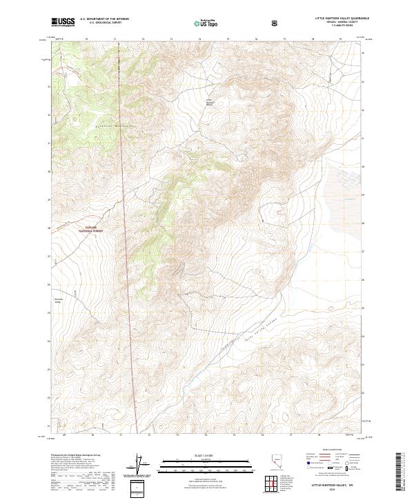 Little Huntoon Valley, NV — USGS 7.5-minute topo (2021)