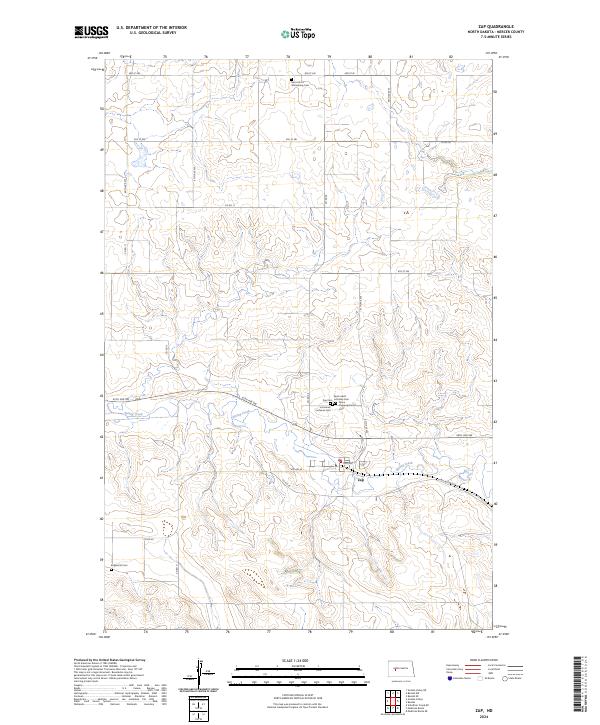Zap, ND — USGS 7.5-minute topo (2024)