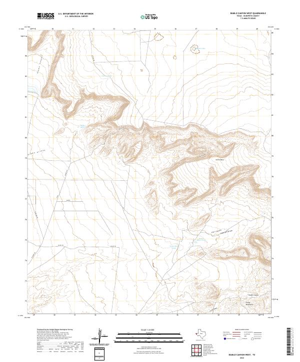 Diablo Canyon West, TX — USGS 7.5-minute topo (2022)