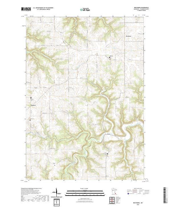 Bratsberg, MN — USGS 7.5-minute topo (2022)