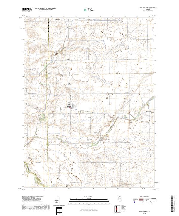 New Holland, IL — USGS 7.5-minute topo (2024)