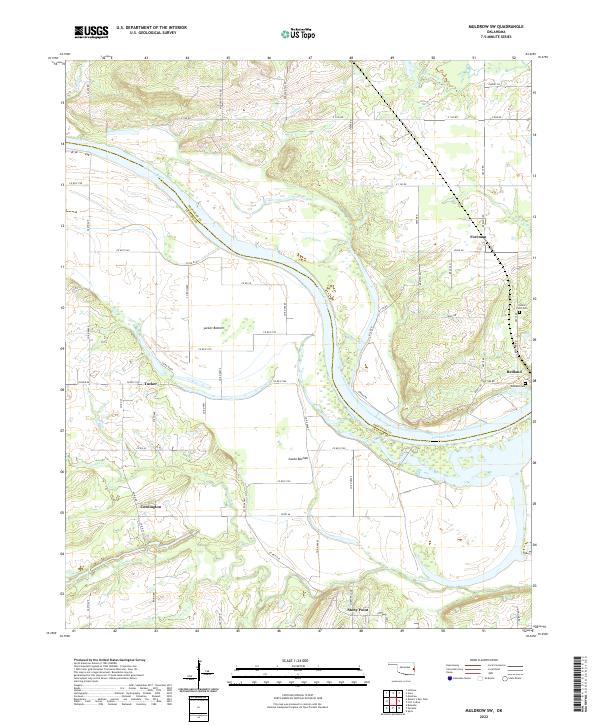 Muldrow SW, OK — USGS 7.5-minute topo (2022)
