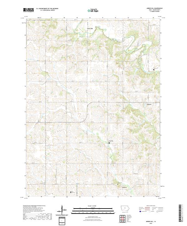 Arbor Hill, IA — USGS 7.5-minute topo (2022)