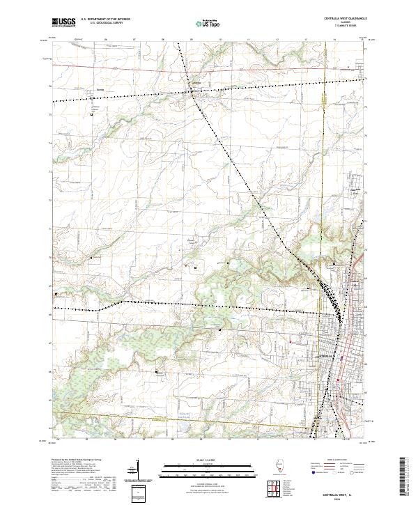 Centralia West, IL — USGS 7.5-minute topo (2024)