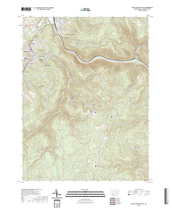 South Connellsville, PA — USGS 7.5-minute topo (2023)
