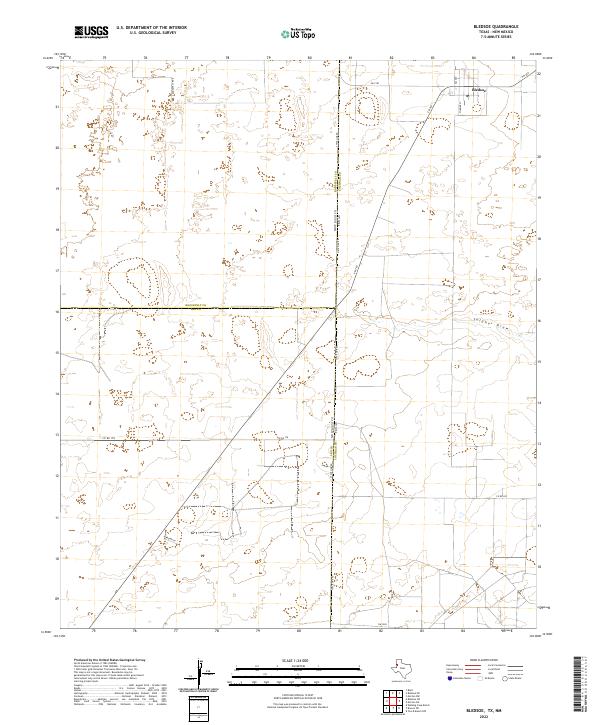 Bledsoe, TX-NM — USGS 7.5-minute topo (2022)