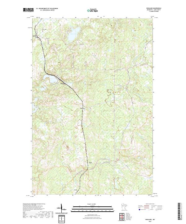 Highland, MN — USGS 7.5-minute topo (2022)