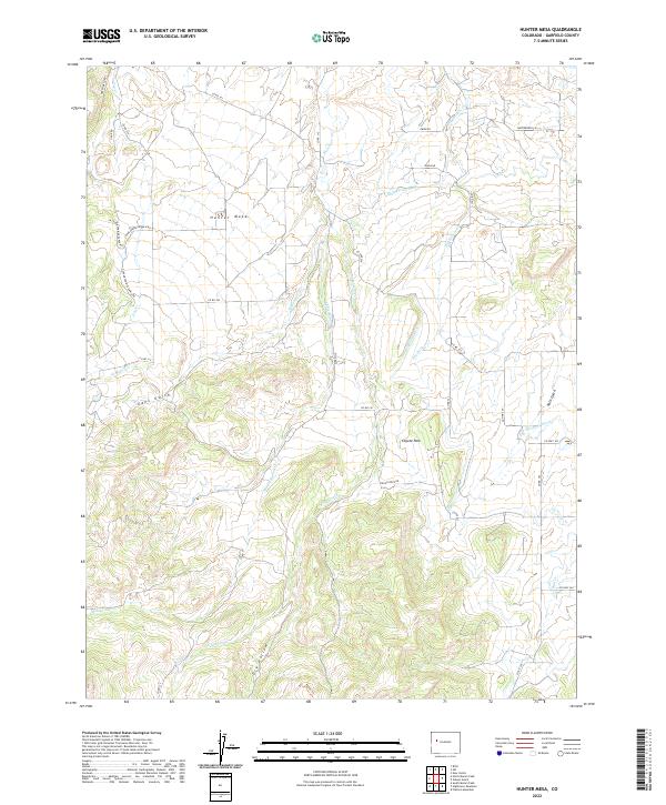 Hunter Mesa, CO — USGS 7.5-minute topo (2022)