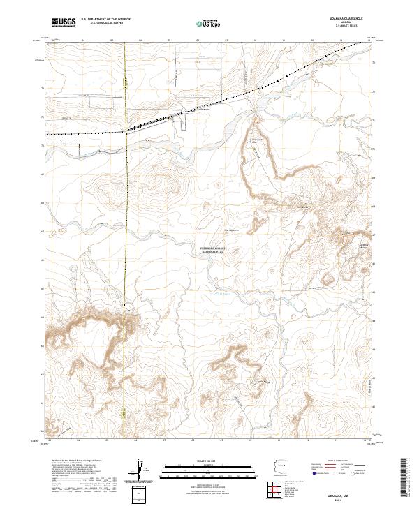 Adamana, AZ — USGS 7.5-minute topo (2021)