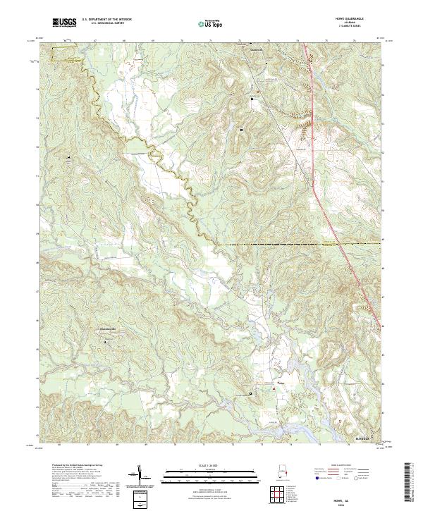 Howe, AL — USGS 7.5-minute topo (2024)