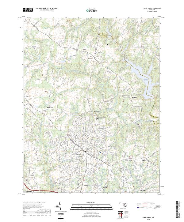 Sandy Spring, MD — USGS 7.5-minute topo (2023)