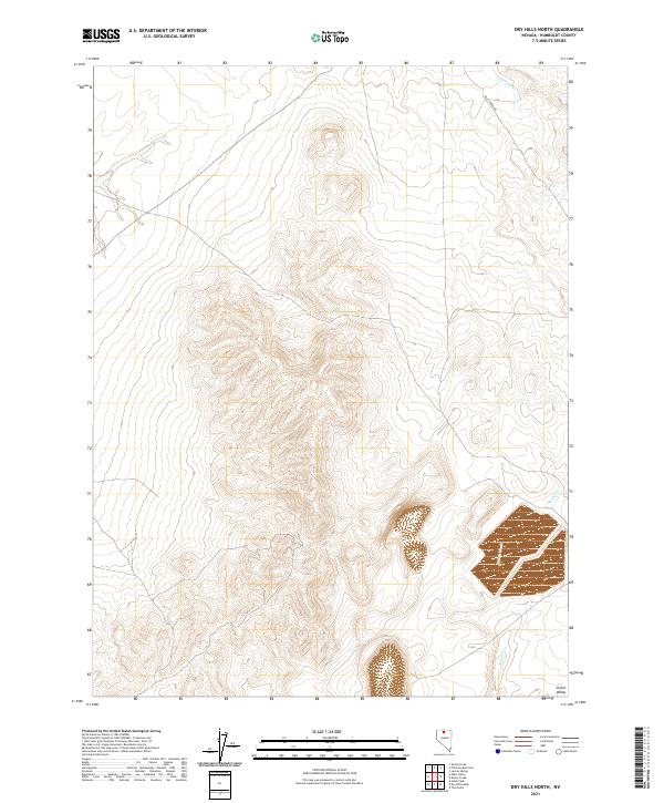 Dry Hills North, NV — USGS 7.5-minute topo (2021)
