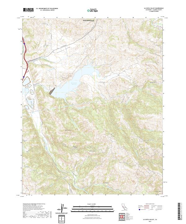 La Costa Valley, CA — USGS 7.5-minute topo (2021)