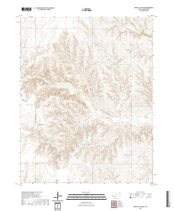 Proffitt Lake NW, KS — USGS 7.5-minute topo (2022)