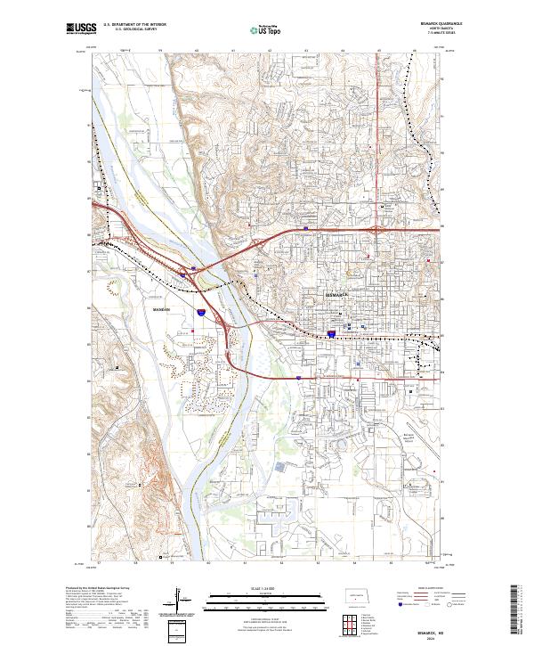 Bismarck, ND — USGS 7.5-minute topo (2024)