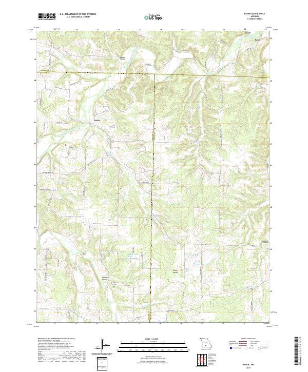 Rader, MO — USGS 7.5-minute topo (2021)
