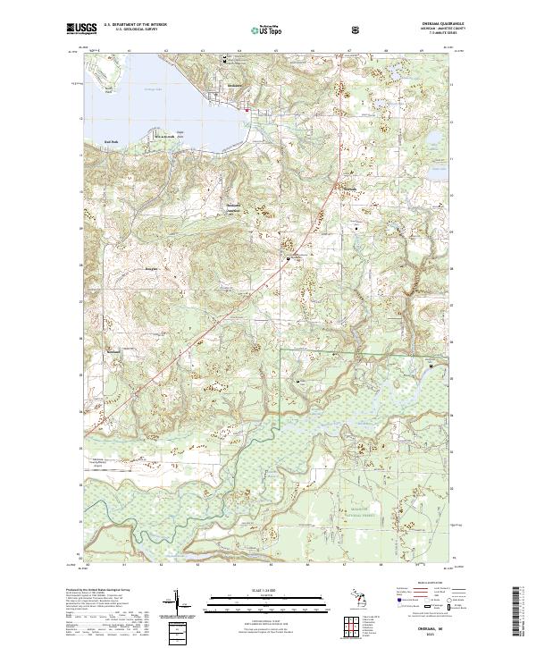 Onekama, MI — USGS 7.5-minute topo (2023)