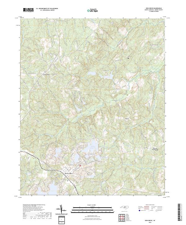 Zion Grove, NC — USGS 7.5-minute topo (2022)